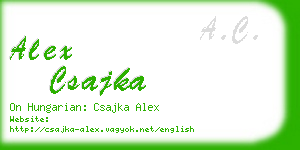 alex csajka business card